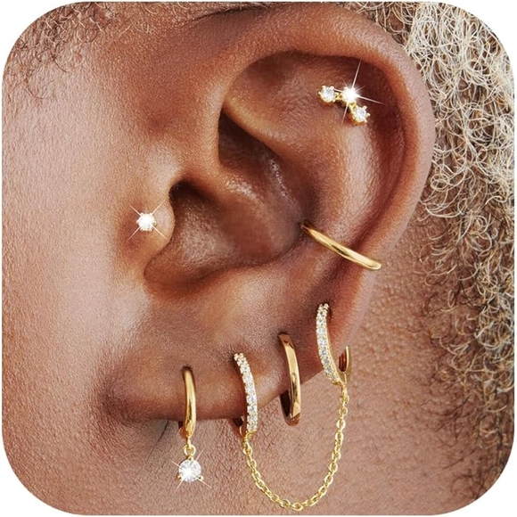Gold Earrings Set for Women - Picture 1 of 3